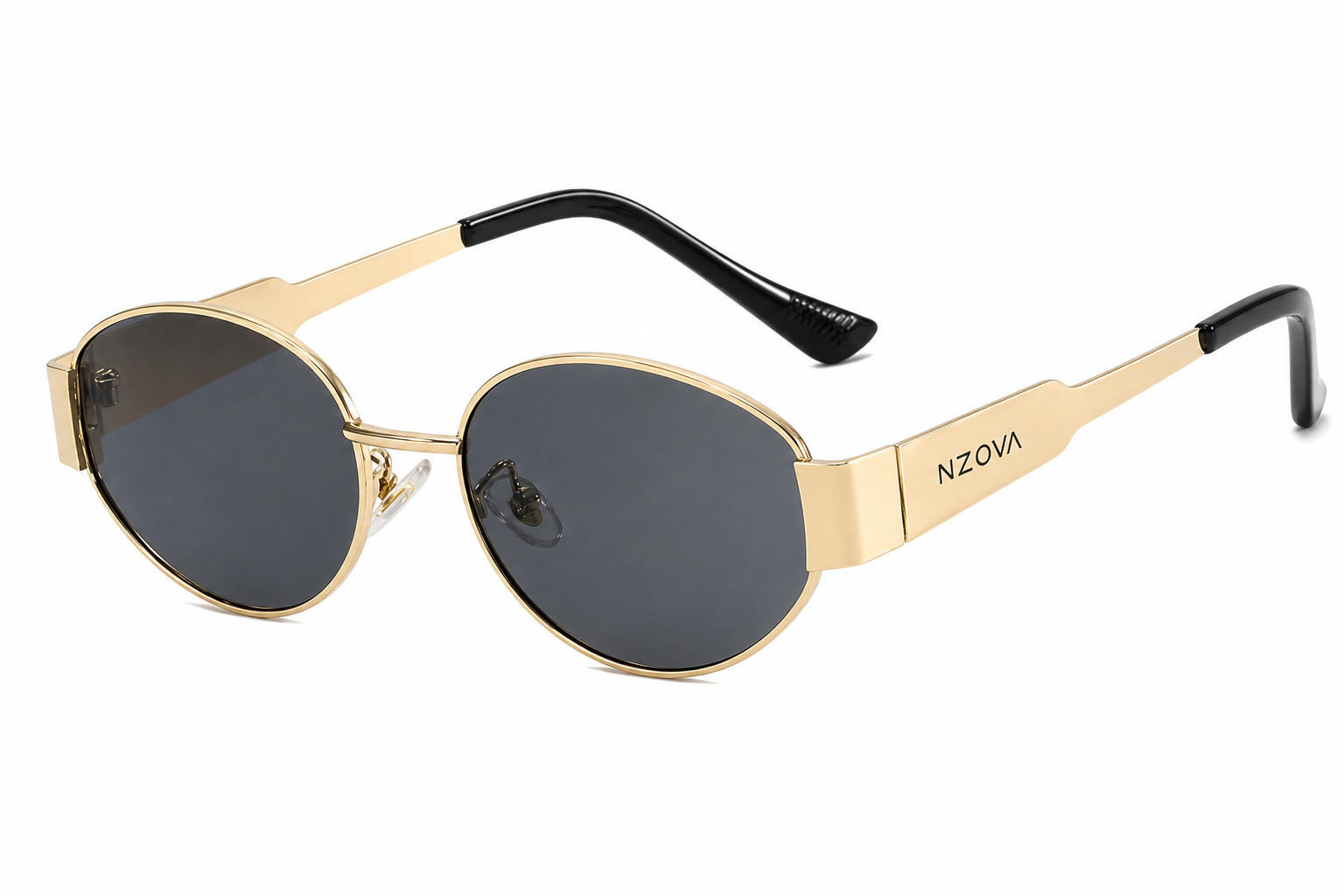 Lunettes NZOVA NOVA — ovale métal doré, verres fumés